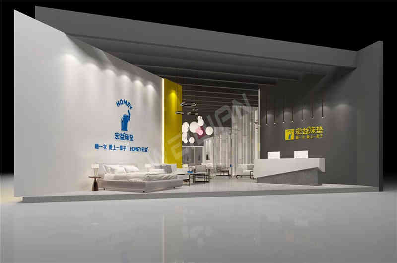 廣州展覽設(shè)計(jì)公司助力宏益床墊廣州家具家居展展臺設(shè)計(jì)搭建